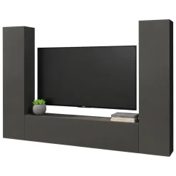Parete salotto in legno 260cm antracite - Natasha