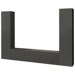Parete salotto in legno 260cm antracite - Natasha