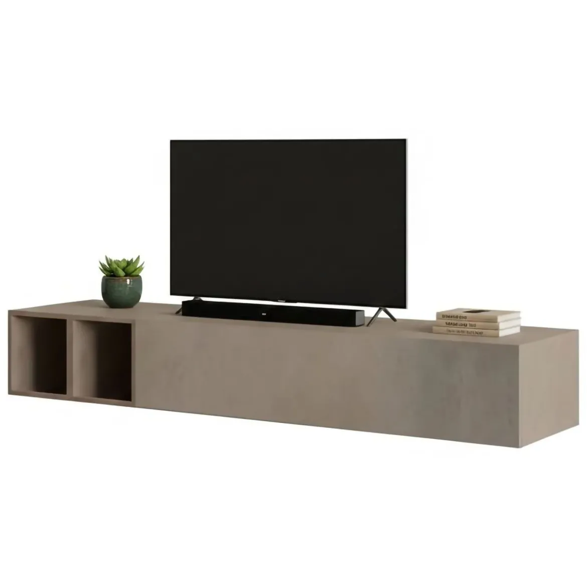 Parete salotto multifunzione 198cm nera e antracite - Felion