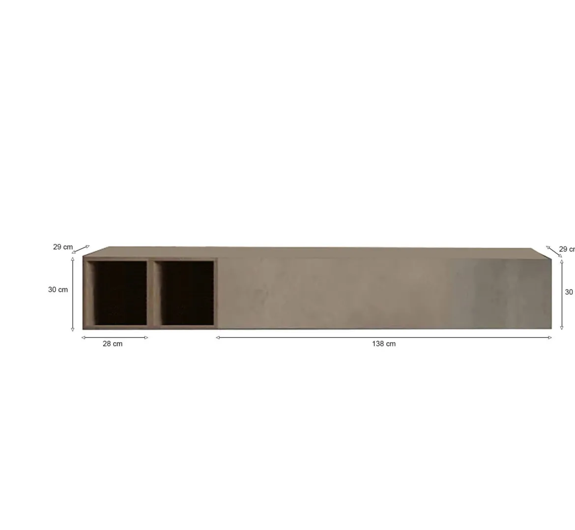 Parete salotto multifunzione 198cm nera e antracite - Felion