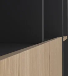 Parete salotto multifunzione 262cm ardesia e grigia scuro - Larix