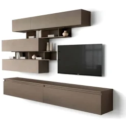 Parete salotto 8 ripiani 276cm bronzo e grigia - Hilaire
