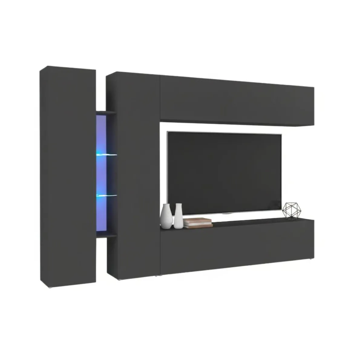 Parete salotto smart 280cm antracite - Enstatite