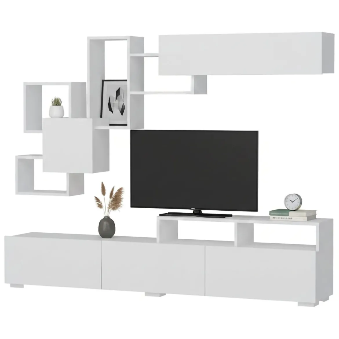 Parete salotto smart 210cm bianca - HuaMulan