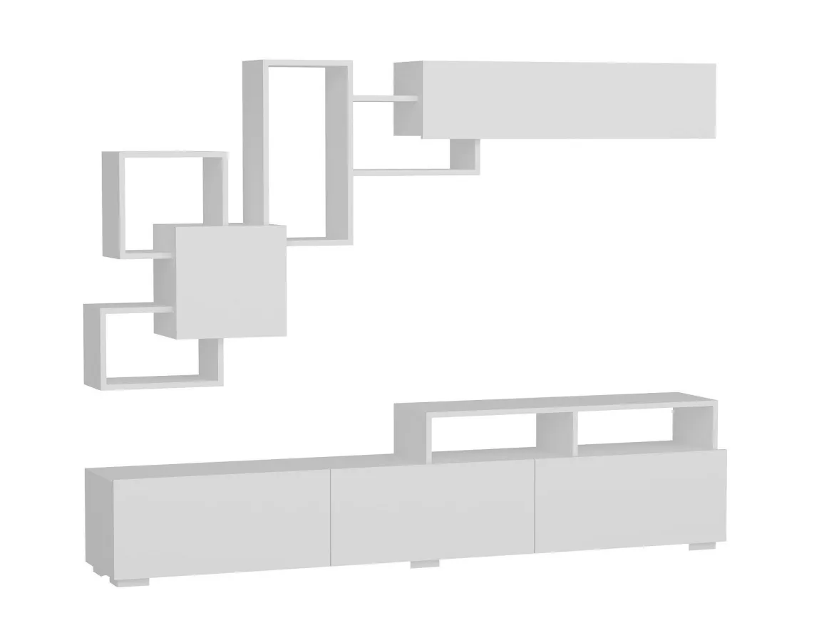 Parete salotto smart 210cm bianca - HuaMulan