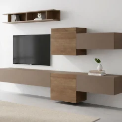 Parete salotto smart 262cm bronzo e noce - Tony