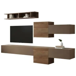 Parete salotto smart 262cm bronzo e noce - Tony