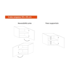 Parete salotto smart 262cm bronzo e noce - Tony