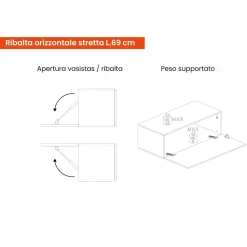Parete salotto smart 262cm bronzo e noce - Tony