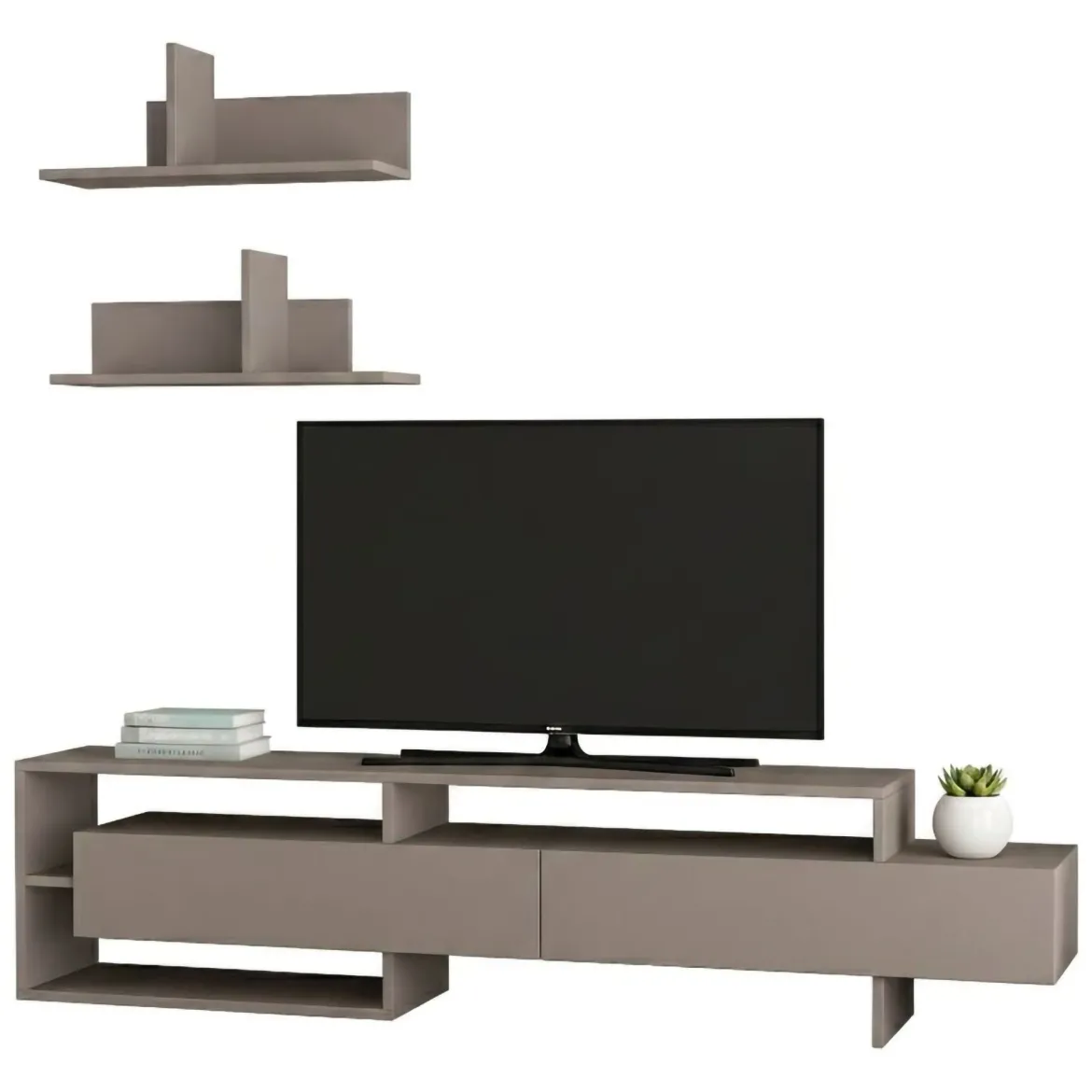 Parete soggiorno moderna 180cm beige - Huko