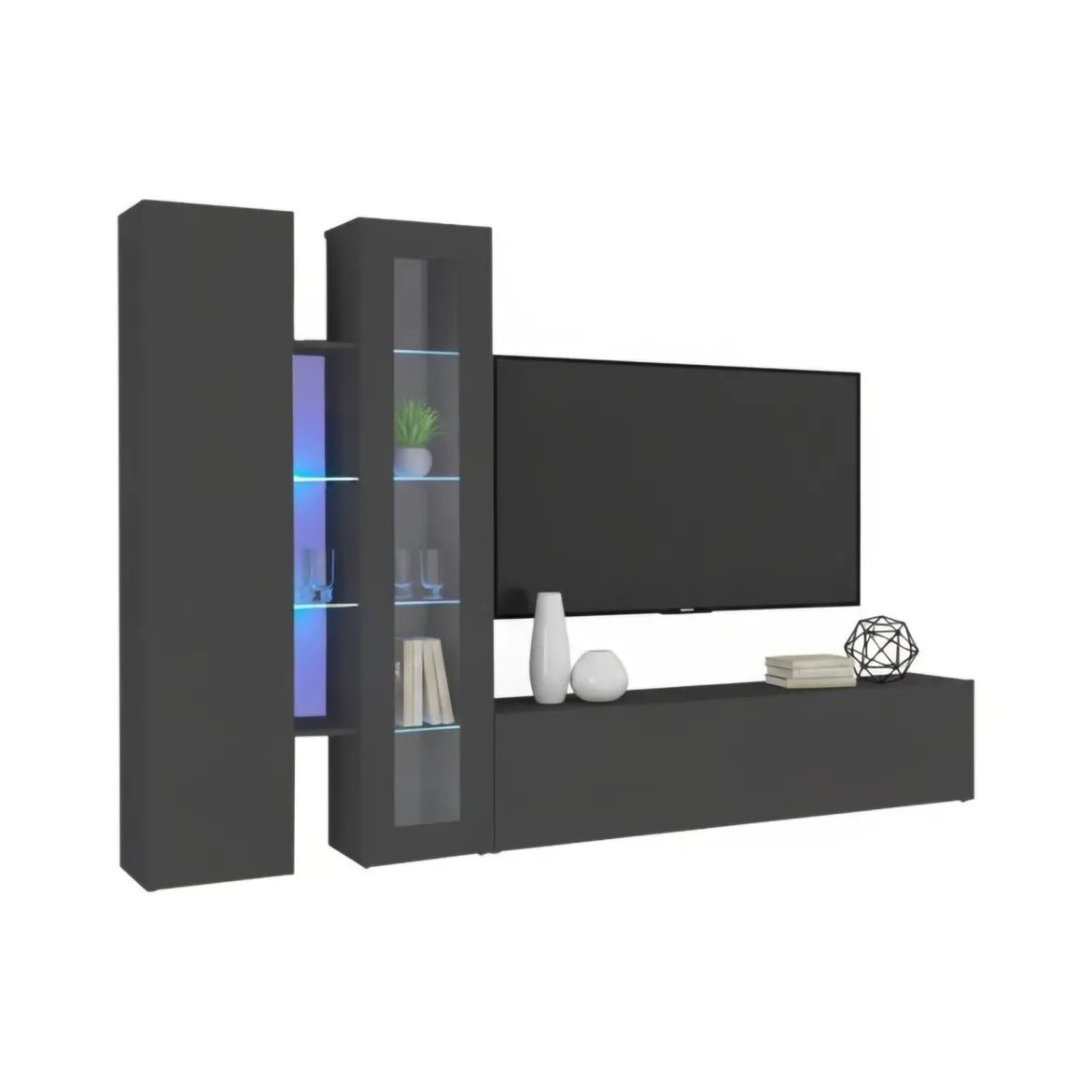 Parete soggiorno smart 280cm antracite - Arin