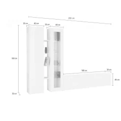 Parete soggiorno smart 280cm antracite - Arin