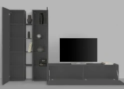 Parete soggiorno smart 280cm antracite - Arin