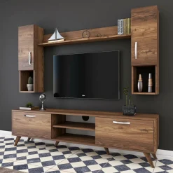 Parete soggiorno smart 180cm noce - Tino