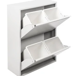 Pattumiera Anella, 60x25h92 cm, Bianco