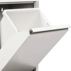 Pattumiera Anella, 60x25h92 cm, Bianco