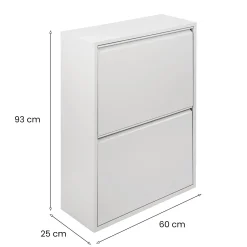 Pattumiera Bianco Capacità 72 (18 per Secchio) Fissaggio a Muro Opzionale 60x25x93h cm, 4 Cestini - Anukhatun