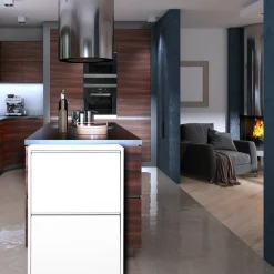 Pattumiera Bianco Capacità 72 (18 per Secchio) Fissaggio a Muro Opzionale 60x25x93h cm, 4 Cestini - Anukhatun