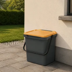 Pattumiera Giallo Capacità 35 lt un Cestino 40x31x39h cm, Made in Italy - Foscas