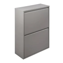 Pattumiera Grigio Capacità 72 (18 per Secchio) Fissaggio a Muro Opzionale 60x25x93h cm, 4 Cestini - Anukhatun