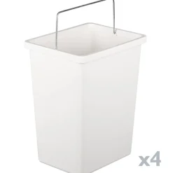 Pattumiera Grigio Capacità 72 (18 per Secchio) Fissaggio a Muro Opzionale 60x25x93h cm, 4 Cestini - Anukhatun