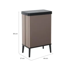 Pattumiera minimal cucina 54 L 44x27x69h cm marrone - Tofino