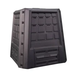 Pattumiera Nero Antracite Capacità 380 lt un Cestino 80x80x82h cm, Sfumatura Colore Struttura Antracite Made in Italy - Gina