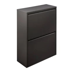 Pattumiera Nero Capacità 72 (18 per Secchio) Fissaggio a Muro Opzionale 60x25x93h cm, 4 Cestini - Anukhatun