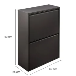 Pattumiera Nero Capacità 72 (18 per Secchio) Fissaggio a Muro Opzionale 60x25x93h cm, 4 Cestini - Anukhatun