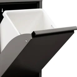 Pattumiera Nero Capacità 72 (18 per Secchio) Fissaggio a Muro Opzionale 60x25x93h cm, 4 Cestini - Anukhatun
