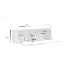 Pensile bagno 112x37h cm bianco lucido - Ostrense