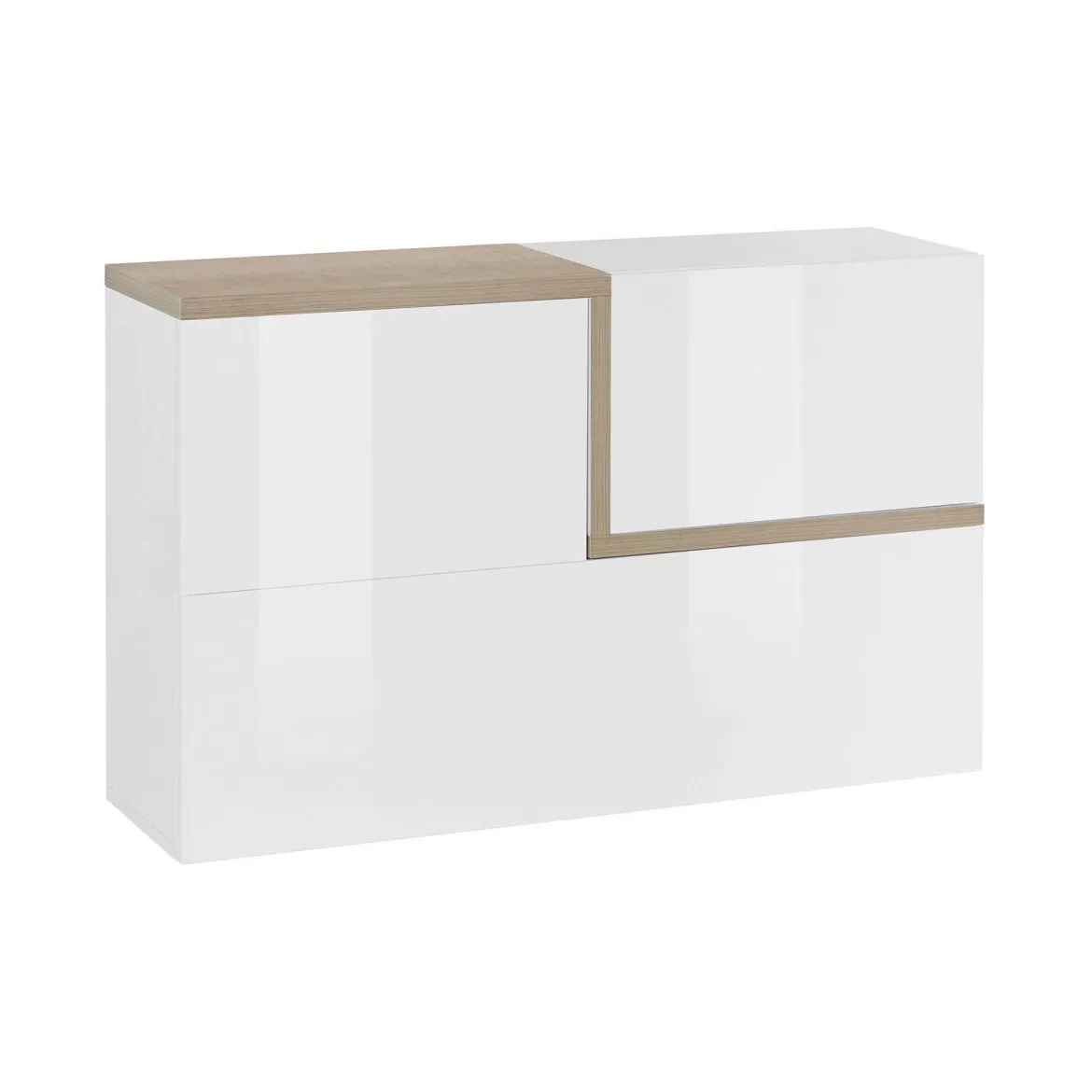 Pensile moderno 4 ante 100x63h cm bianco lucido e ardesia - Anico