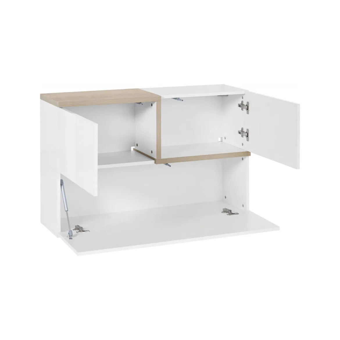 Pensile moderno 4 ante 100x63h cm bianco lucido e ardesia - Anico