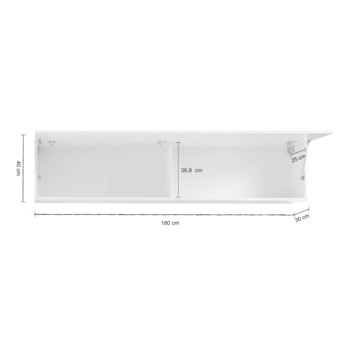 Pensile moderno 180x40h cm bianco lucido - Anette