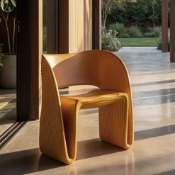 Poltrona Arancione Senape Adatto per Indoor/outdoor Braccioli 59x79x68h cm, Altezza Seduta 45 cm - Galire