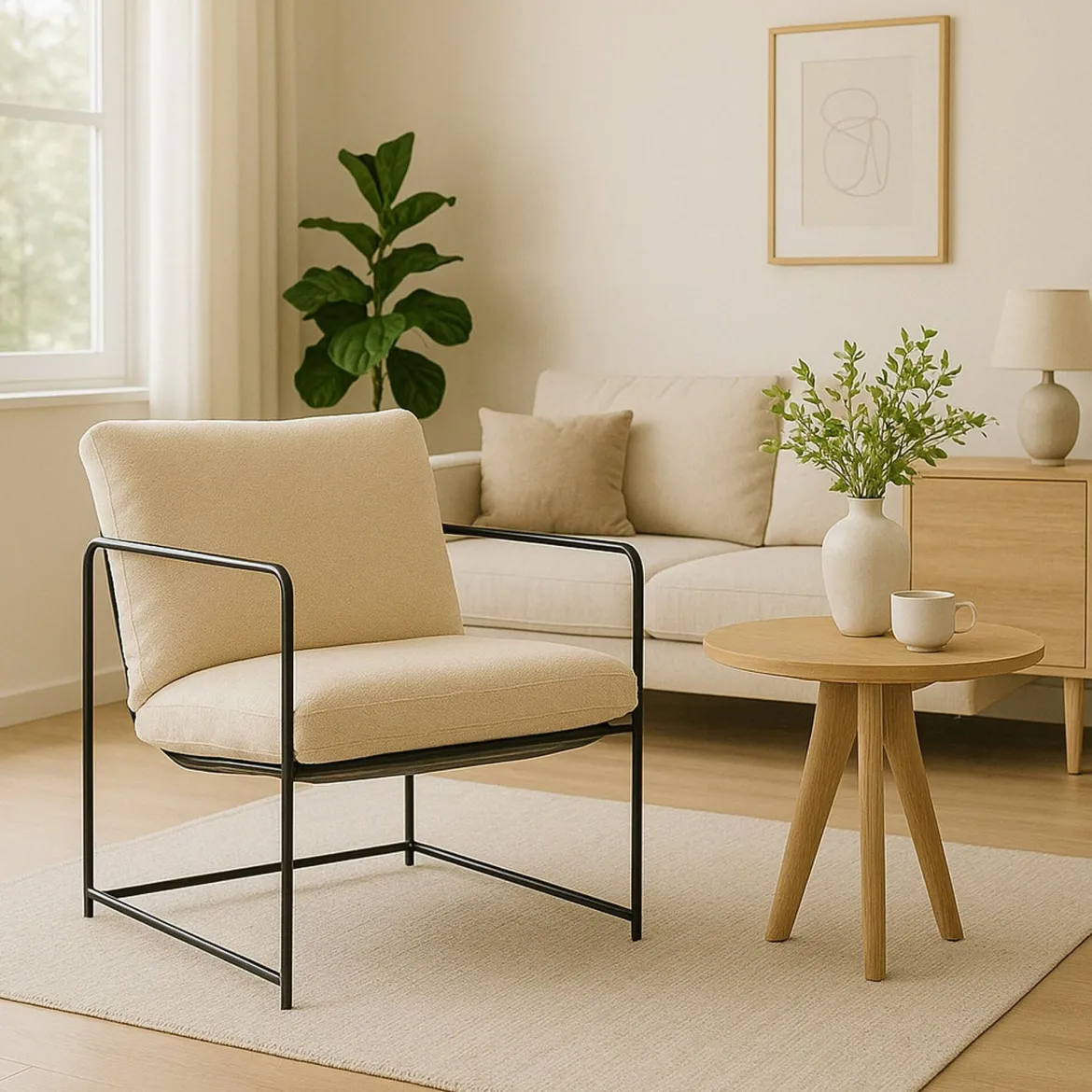 Poltrona Beige Braccioli Peso Supportato 90 kg 70x100x98h cm, Materiale Struttura in Legno Made in Italy - Lasnigo