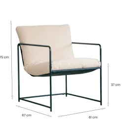 Poltrona Beige Braccioli Peso Supportato 90 kg 70x100x98h cm, Materiale Struttura in Legno Made in Italy - Lasnigo