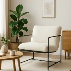 Poltrona Bianco Braccioli Peso Supportato 120 kg 61x67x75h cm, Materiale Struttura in Metallo - Appare