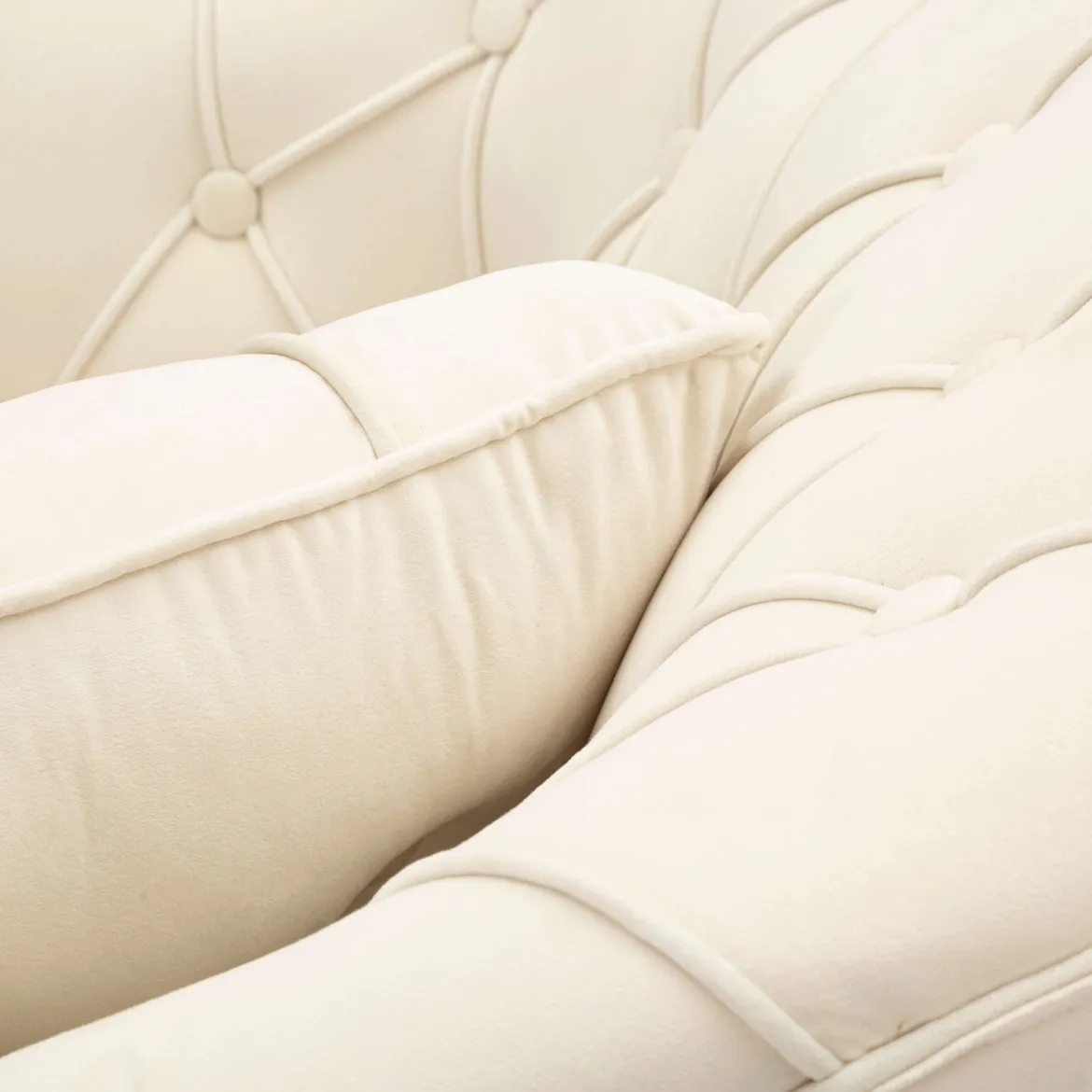 Poltrona Bianco Crema oro con Cuscino Braccioli 88x83x91h cm, Sfumatura Colore Struttura Crema - Turtuk