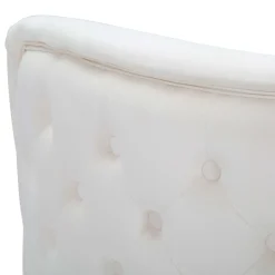 Poltrona Bianco Crema oro Rivestimento in Velluto Braccioli 76x74x71h cm, Materiale Struttura in Metallo - Killar