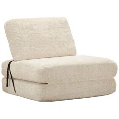Poltrona Bianco Reclinabile Trasformabile in Letto, Rivestimento in Tessuto Bouclè 31x31x97h cm, Materiale Struttura in Tessuto - Abyane