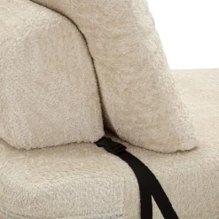 Poltrona Bianco Reclinabile Trasformabile in Letto, Rivestimento in Tessuto Bouclè 31x31x97h cm, Materiale Struttura in Tessuto - Abyane