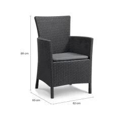 Poltrona da esterno Steinbach, 62x60 h89 cm, Antracite