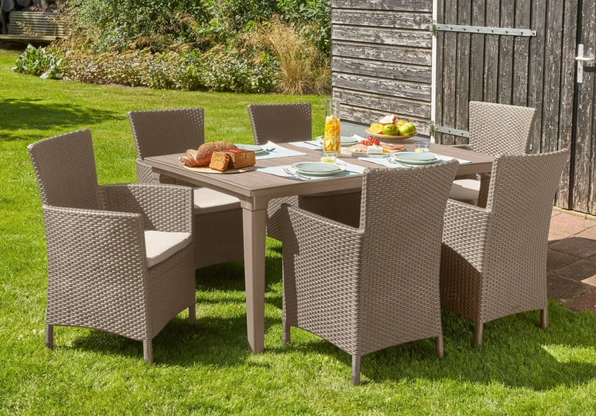 Poltrona da esterno Steinbach, 62x60 h89 cm, Tortora