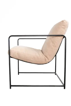 Poltrona design in metallo e tessuto beige - Appare
