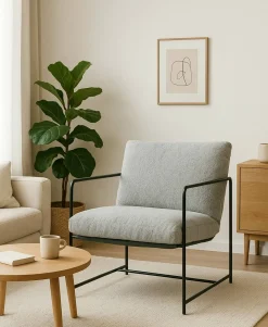 Poltrona design in metallo e tessuto marrone - Appare