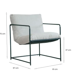 Poltrona design in metallo e tessuto marrone - Appare