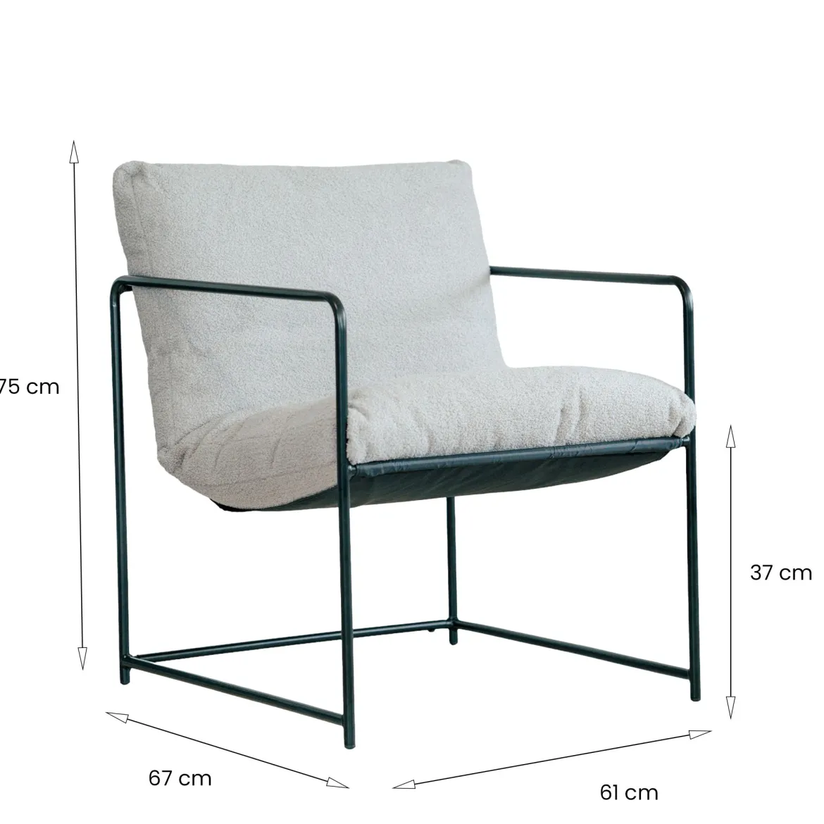 Poltrona Grigio Braccioli Peso Supportato 90 kg 70x100x98h cm, Materiale Struttura in Legno Made in Italy - Lasnigo