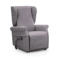 Poltrona Grigio Chiaro Sfoderabile Reclinabile 75x84x107h cm, Braccioli Made in Italy - Treia