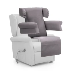 Poltrona Grigio Chiaro Sfoderabile Reclinabile 75x84x107h cm, Braccioli Made in Italy - Treia